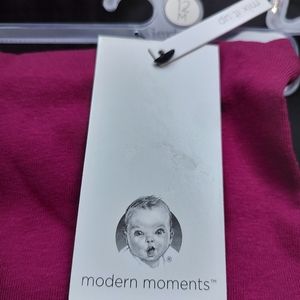 Gerber Baby Girl Modern Moments Maroon Pants 12 Months NWT 2 pairs